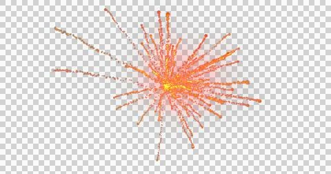 Image of multiple orange and red fireworks exploding on white background Stock Illustration