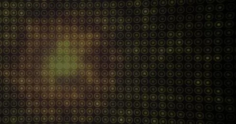 Image of multiple orange circles in row on black background Illustrazione stock