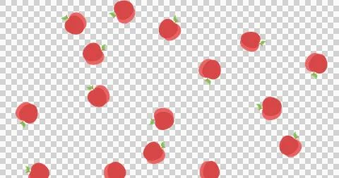Image of multiple red apples rotating and falling on black background 스톡 일러스트