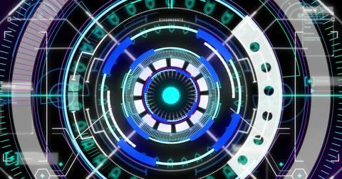 Image of multiple scopes scanning and spinning Stock Illustration