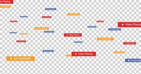 Image of multiple social media communication icons with text on multi coloured 스톡 일러스트