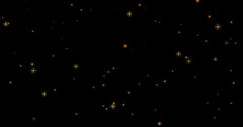 Image of multiple stars and light spots on black background Illustrazione stock