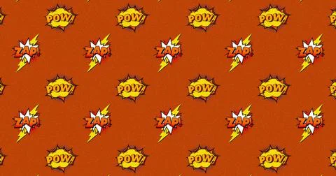 Image of multiple vintage comic cartoon speech bubbles with Zap! and Pow! text Illustrazione stock
