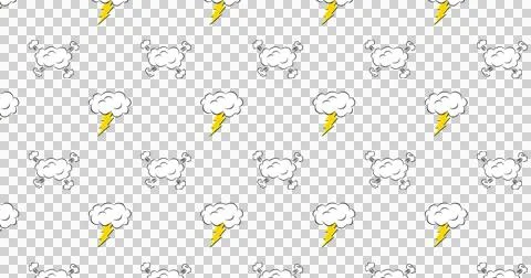 Image of multiple vintage comic cartoon clouds with thunders and speech bubbles Stock Illustration