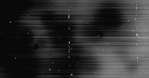 Image of multiple white specks and lines moving on seamless loop in black and Illustrazione stock