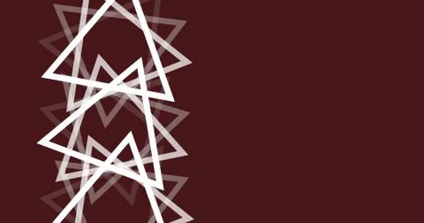 Image of multiple white triangles spinning on seamless loop over brown Illustration