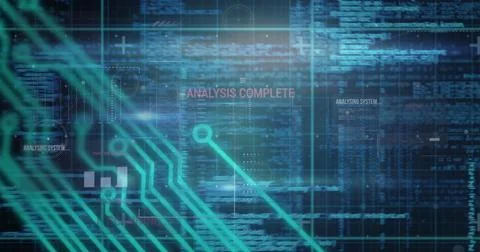 Image of multiple words, programming language and circuit board pattern ove.. 写真素材