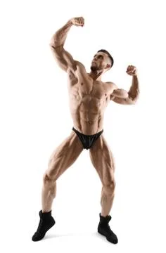 Image of muscle man posing in studio Stock Photos