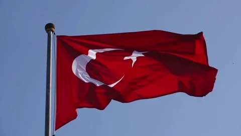 Image of the national flag of Turkey. Stock Footage 155599137