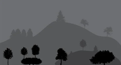 Image of Nature. Tree Silhouette. Vector Illustration Stock Illustration