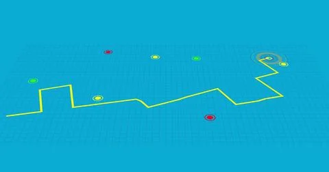 Image of navigation interface on blue background Stock Illustration
