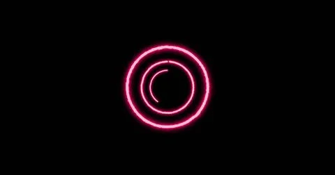 Image of neon concentric data loading rings on black background 스톡 일러스트
