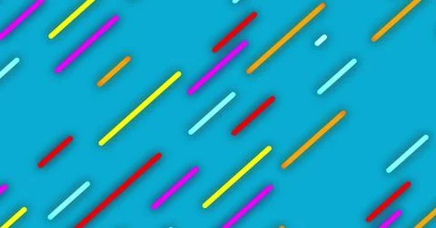 Image of neon lines vibrant pattern over blue background Stock Photos