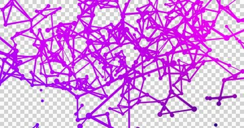 Image of neon network of connections spinning over transparent background Ilustração Stock