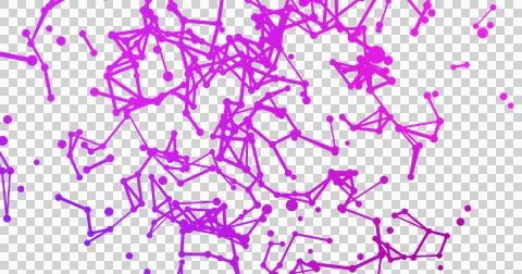 Image of neon network of connections spinning over transparent background Ilustração Stock