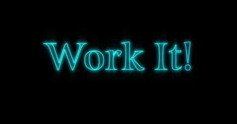 Image of neon work it text over black background Illustrazione stock