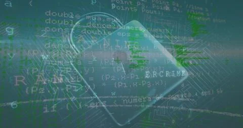 Image of network of connections and binary coding data processing over purple Stock Photos