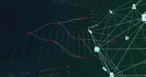 Image of network of connections and data processing Stock Illustration