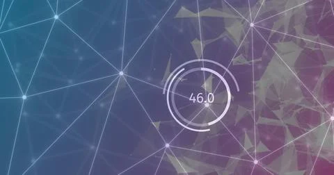 Image of network of connections and data processing on dark background Stock Illustration