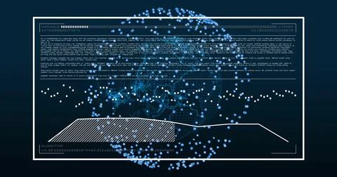 Image of network of connections and data processing over globe Stock Illustration