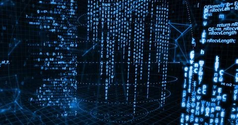 Image of network of connections and data processing 写真素材