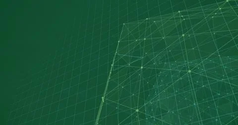 Image of network of connections and data processing over dark background Stock Photos