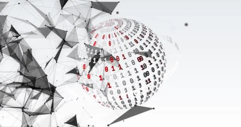 Image of network of connections and data processing over globe Foto stock