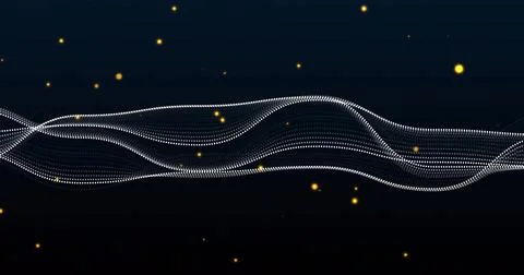 Image of network of connections and digital data processing over black 库存插图