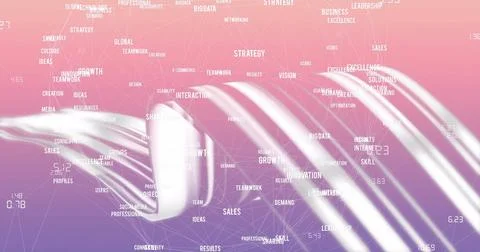Image of network of connections with data processing Stockfoto's