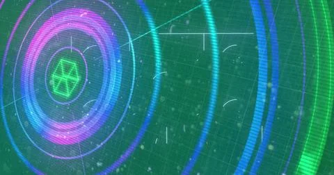 Image of network of connections with equations and data processing Stock Photos