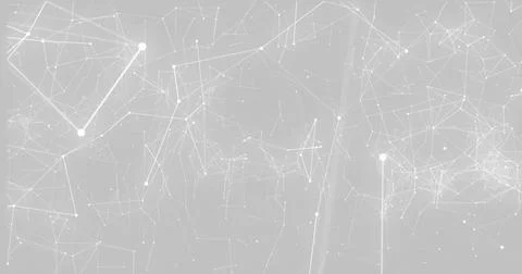 Image of network of connections on grey background Illustrazione stock