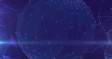 Image of network of connections with icons over globe Illustrazione stock