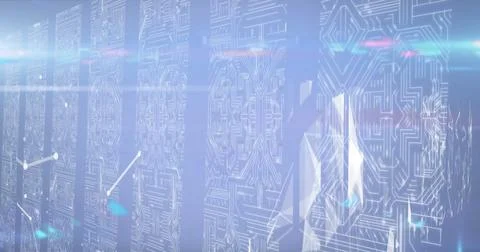 Image of network of connections on interface Illustrazione stock