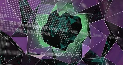 Image of network of connections over binary coding 库存插图