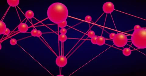 Image of network of connections over black background Illustrazione stock