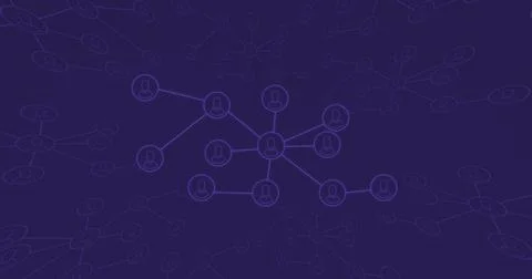 Image of network of connections over blue background Stock Illustration
