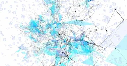 Image of network of connections over bubbles on white background Stock Illustration