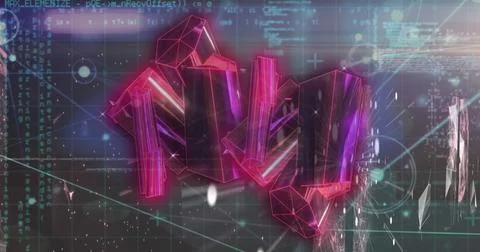 Image of network of connections over computer processor circuit board 스톡 일러스트