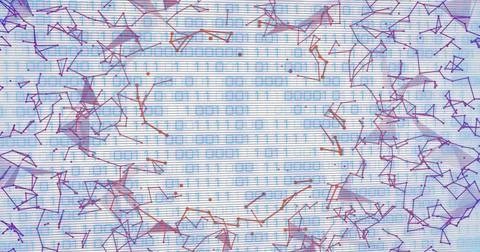 Image of network of connections over data processing on white background Stockillustratie