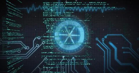 Image of network of connections over data processing 写真素材