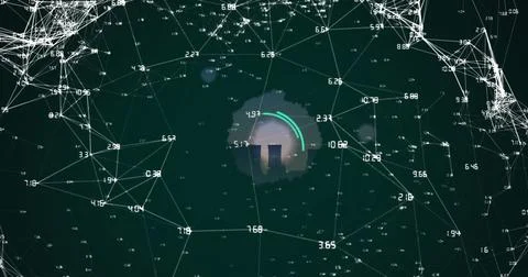 Image of network of connections over factory 스톡 일러스트