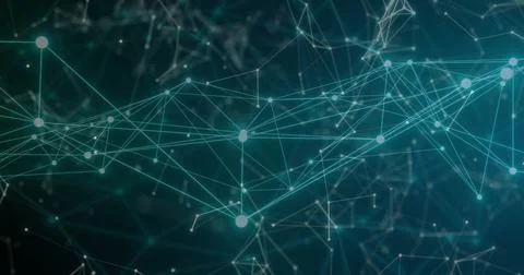 Image of network of connections over globe on dark background Illustrazione stock