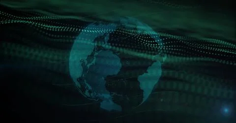 Image of network of connections over globe Stock Photos