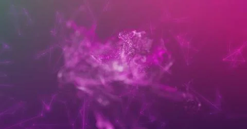 Image of network of connections over purple background Stock Photos