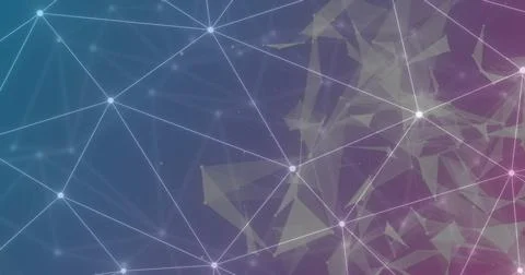 Image of network of connections over shapes moving イラスト素材