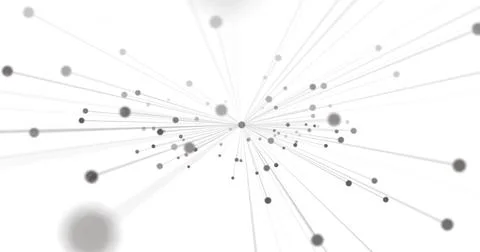 Image of network of connections with spots on white background Stock Illustration