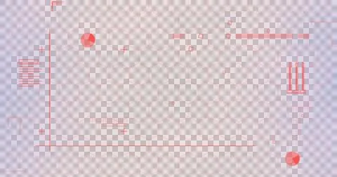 Image of network of red hexagons with light trails and data processing on red to 스톡 일러스트