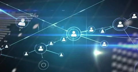 Image of networks and digital data processing over world map イラスト素材