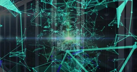 Image of networks and digital data processing over computer servers Foto stock