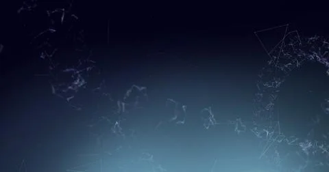 Image of networks of connections and dna structure on blue background Illustrazione stock